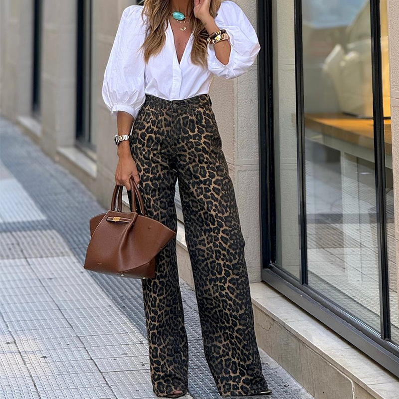 Pantaloni Leopardati